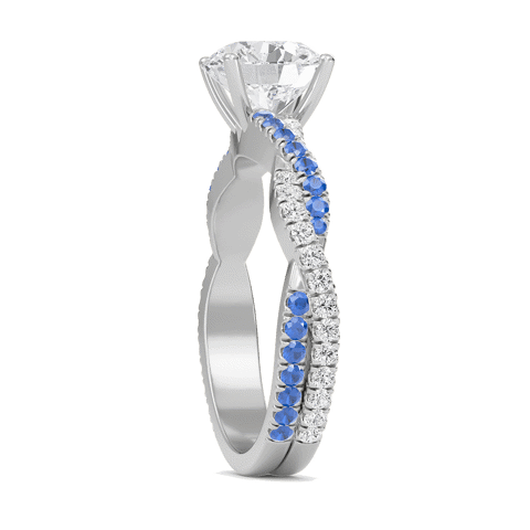 Round Twisted Band Engagement Ring