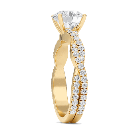 Round Twisted Band Engagement Ring