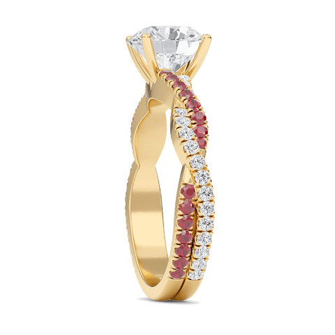 Round Twisted Band Engagement Ring