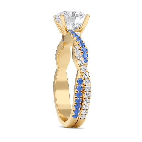 Round Twisted Band Engagement Ring