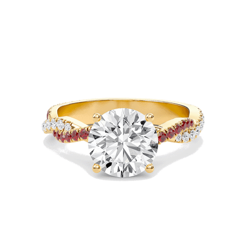 Round Twisted Band Engagement Ring