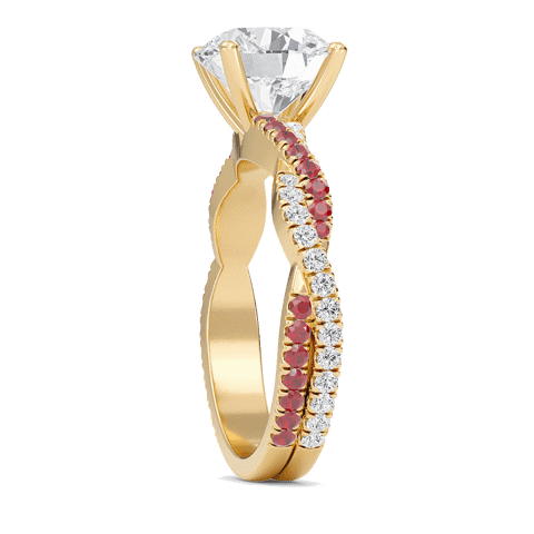 Round Twisted Band Engagement Ring