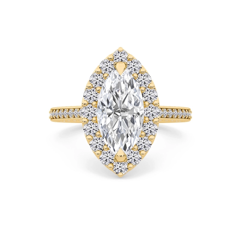 Marquise Halo Front accented Engagement Ring