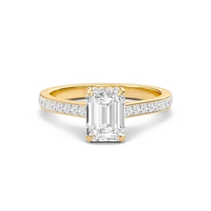 Emerald Channel Set Princess Engagement Ring