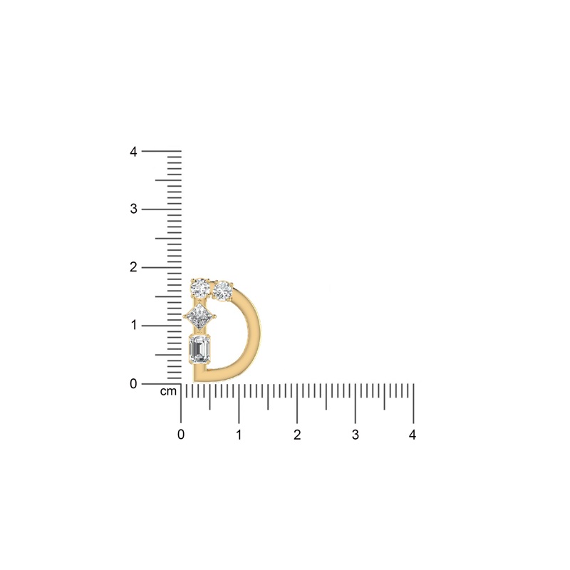 "D" Alphabet Diamond Pendant