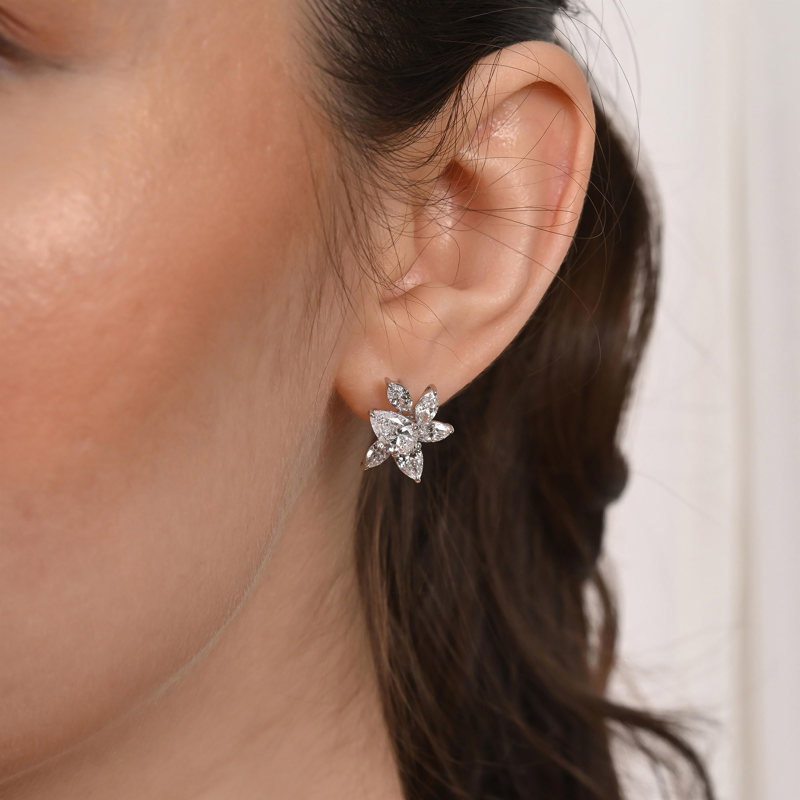 Cluster Diamond Earrings