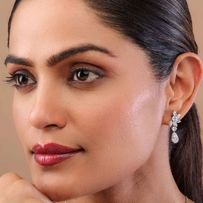 Flora Cluster Drop Earrings