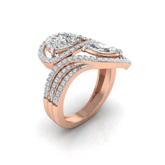 Sweeping Two Tone Cocktail ring