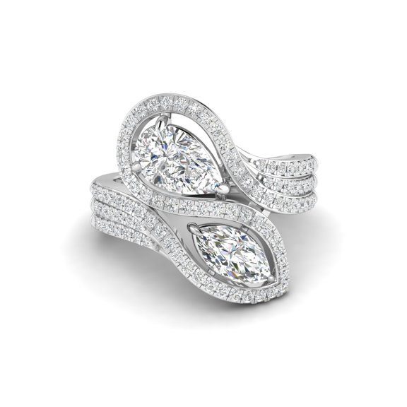 Sweeping Two Tone Cocktail ring