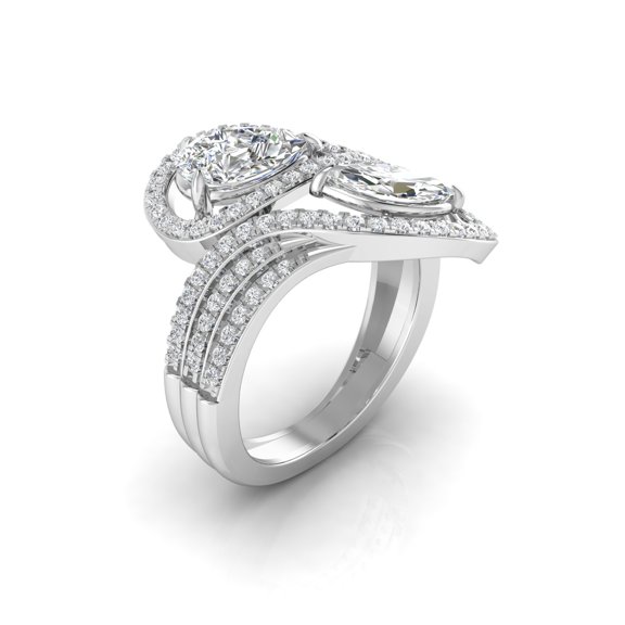 Sweeping Two Tone Cocktail ring