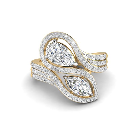 Sweeping Two Tone Cocktail ring