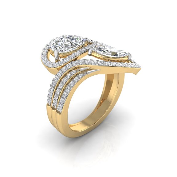 Sweeping Two Tone Cocktail ring