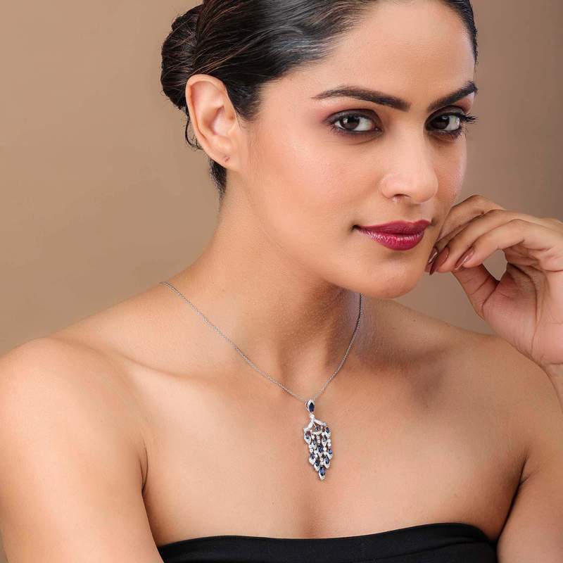 Sapphire and Diamond Chandelier Pendant