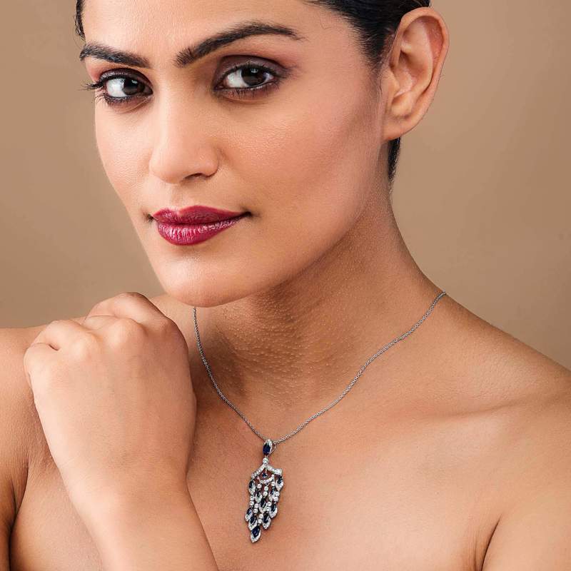 Sapphire and Diamond Chandelier Pendant