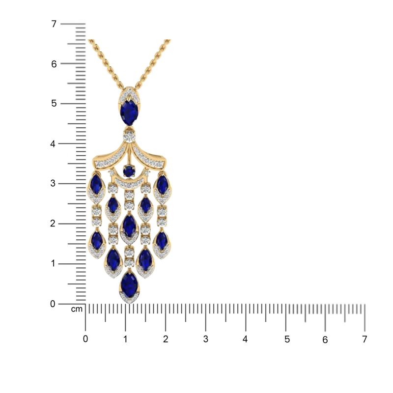 Sapphire and Diamond Chandelier Pendant
