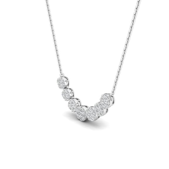 1 Cts. Seven Cluster Demi Necklace