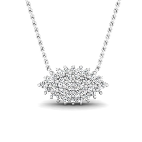 1/6 Cts. Cluster Navette Fashion Pendant