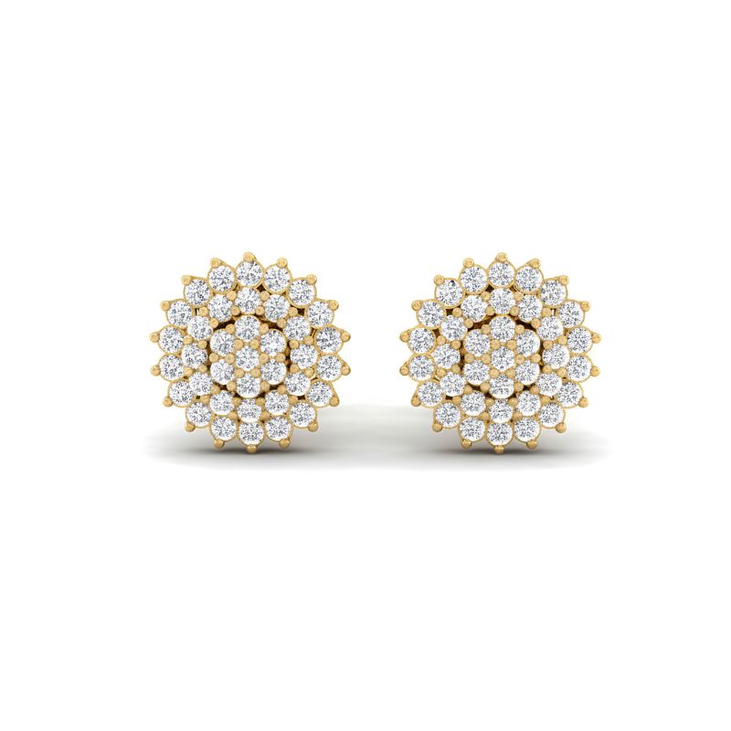 1/5 Cts. Cluster Round Fashion Earring