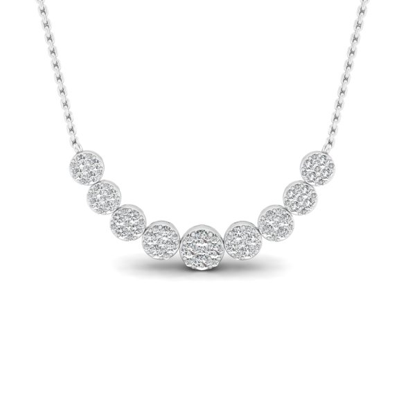 13/4 Cts. Nine Cluster Demi Necklace