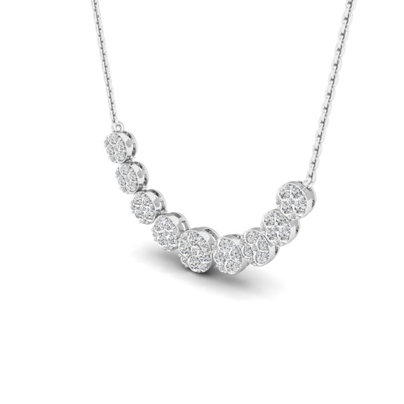 13/4 Cts. Nine Cluster Demi Necklace