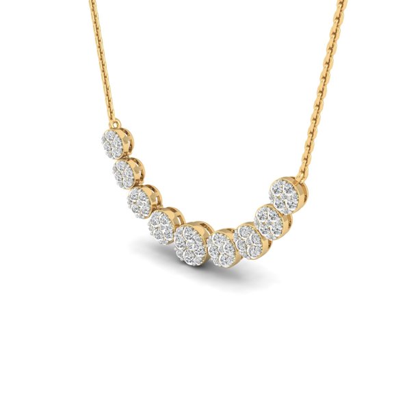 13/4 Cts. Nine Cluster Demi Necklace