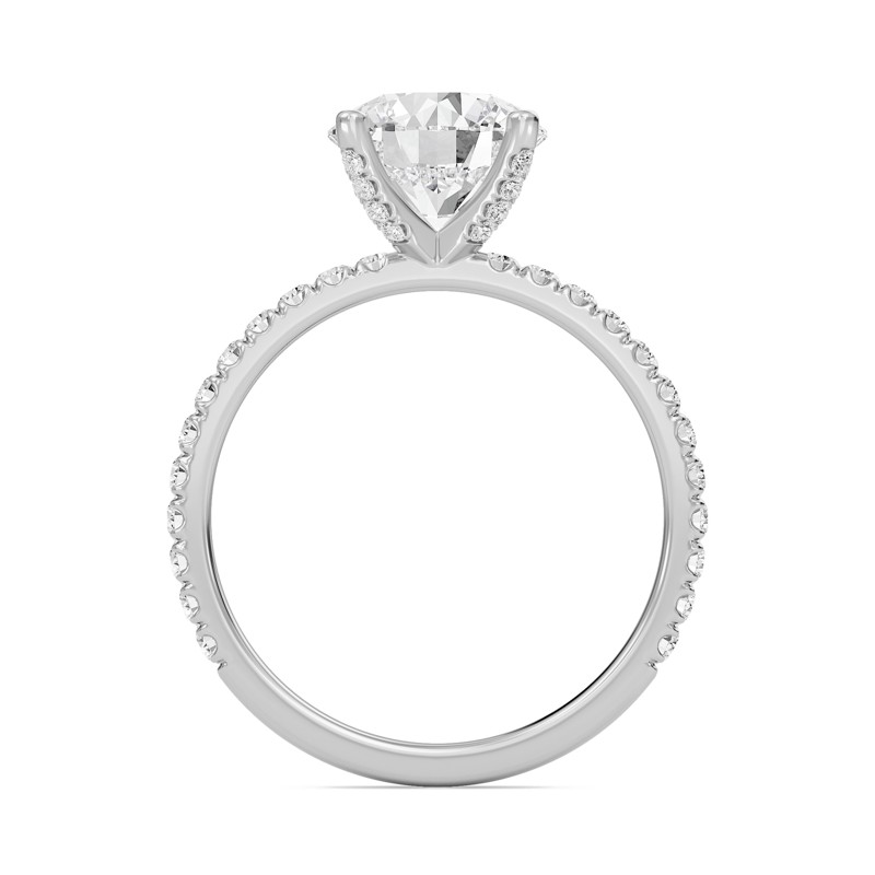 Round Embellished Prongs Pave Rings
