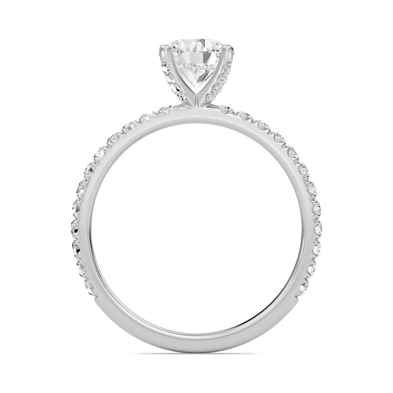 Round Embellished Prongs Pave Rings