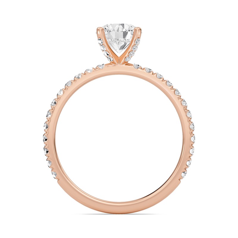 Round Embellished Prongs Pave Rings