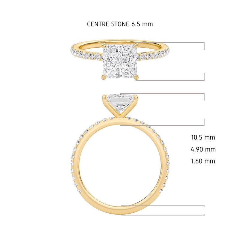 Princess Classic Pave Engagement Ring
