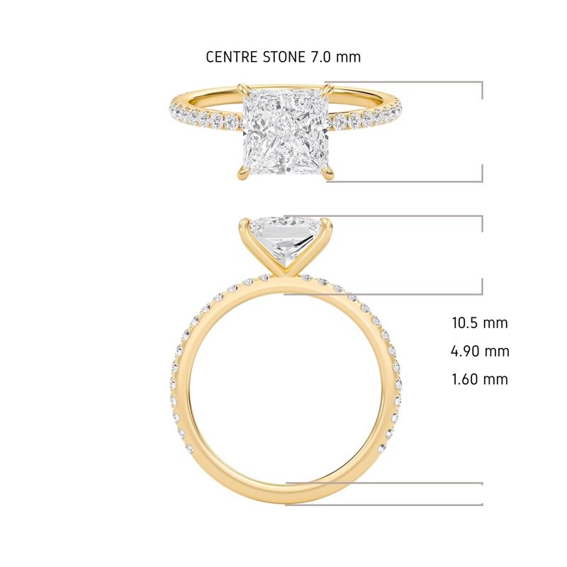 Princess Classic Pave Engagement Ring