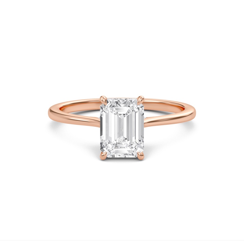 Emerald Cathedral Hidden Halo Engagement Ring