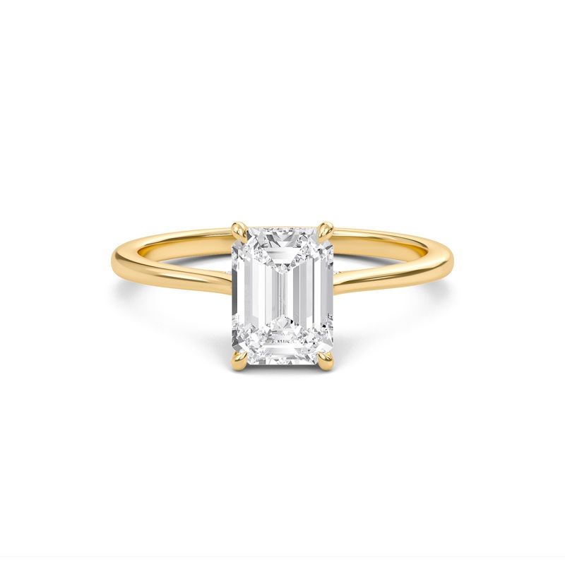 Emerald Cathedral Hidden Halo Engagement Ring