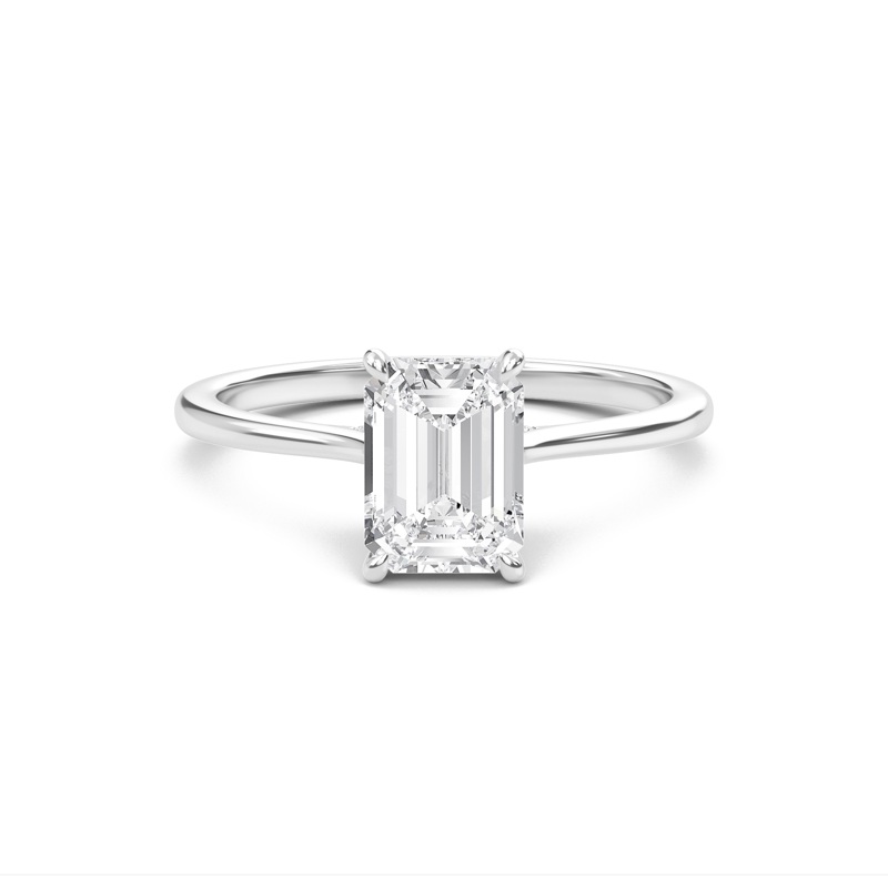 Emerald Cathedral Hidden Halo Engagement Ring
