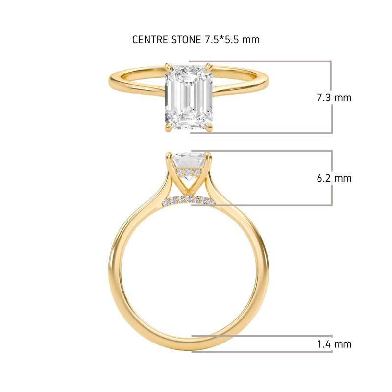 Emerald Cathedral Hidden Halo Engagement Ring