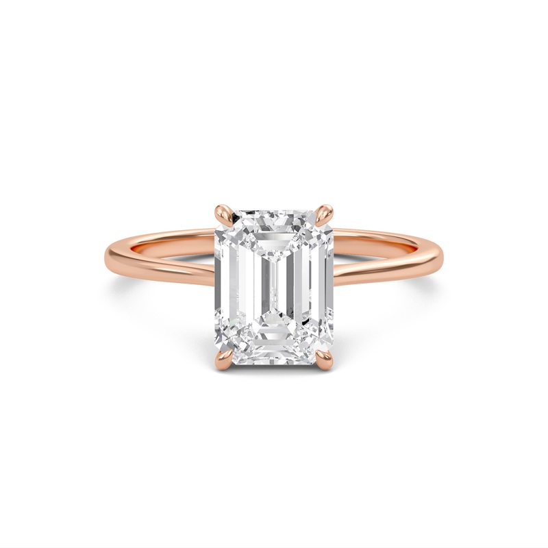 Emerald Cathedral Hidden Halo Engagement Ring