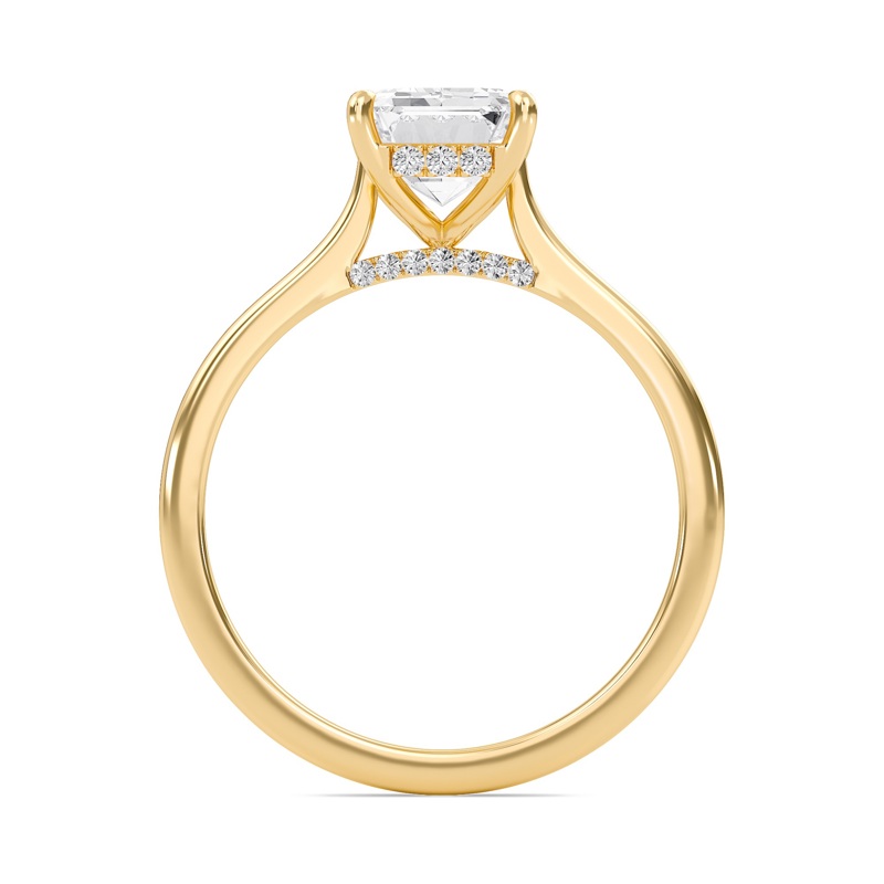 Emerald Cathedral Hidden Halo Engagement Ring