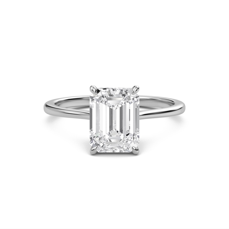 Emerald Cathedral Hidden Halo Engagement Ring