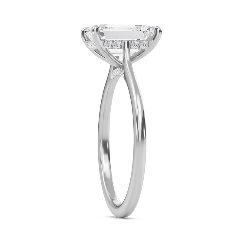 Emerald Cathedral Hidden Halo Engagement Ring