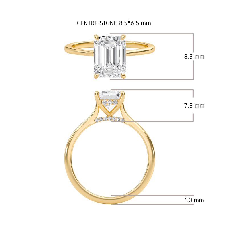 Emerald Cathedral Hidden Halo Engagement Ring