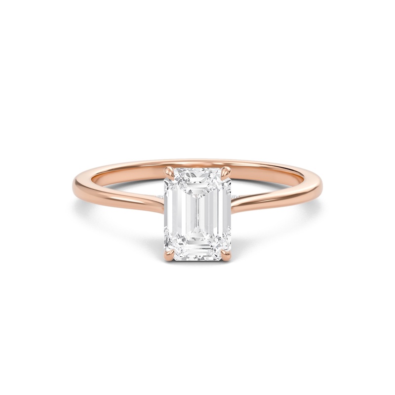 Emerald Cathedral Hidden Halo Engagement Ring