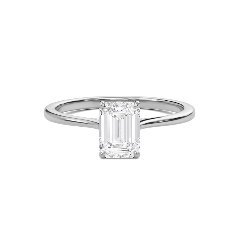 Emerald Cathedral Hidden Halo Engagement Ring