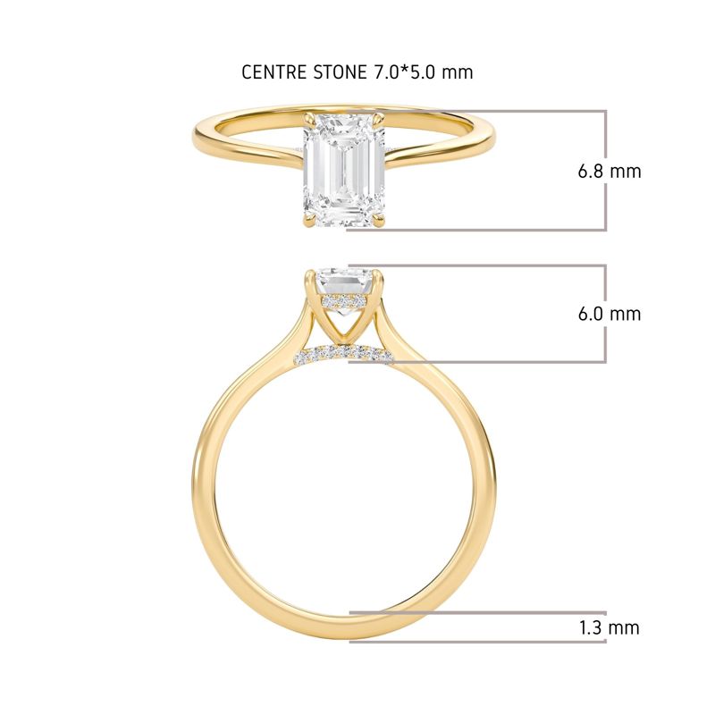 Emerald Cathedral Hidden Halo Engagement Ring