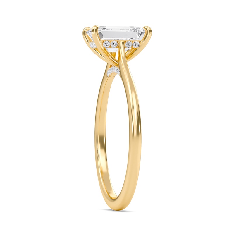 Emerald Cathedral Hidden Halo Engagement Ring