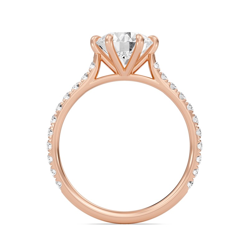 Cathedral Pave Adorned 6 Prong Ring