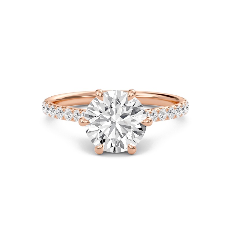 Cathedral Pave Adorned 6 Prong Ring