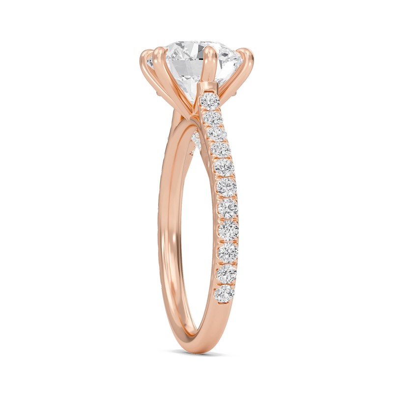 Cathedral Pave Adorned 6 Prong Ring