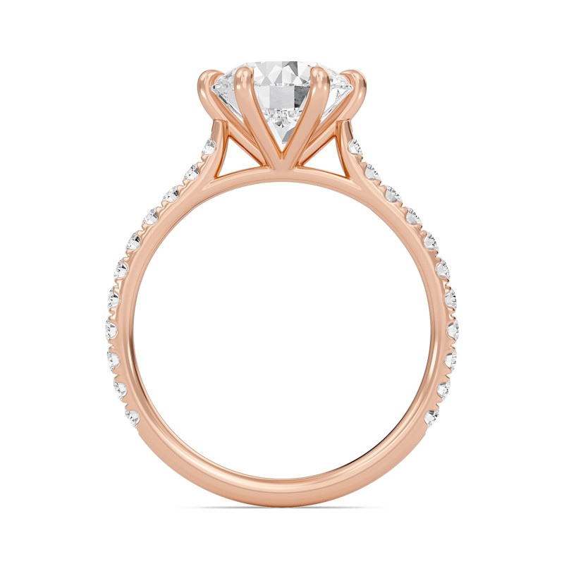 Cathedral Pave Adorned 6 Prong Ring