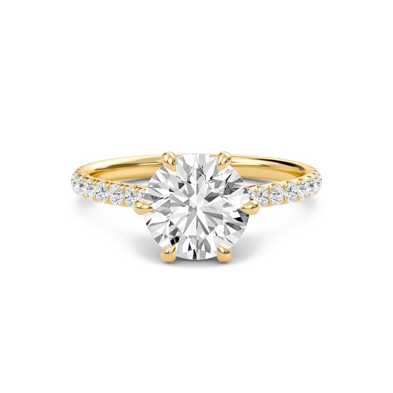 Cathedral Pave Adorned 6 Prong Ring
