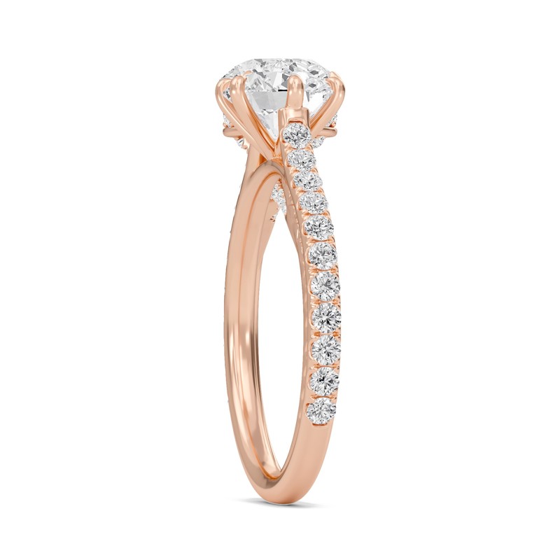 Cathedral Pave Adorned 6 Prong Ring