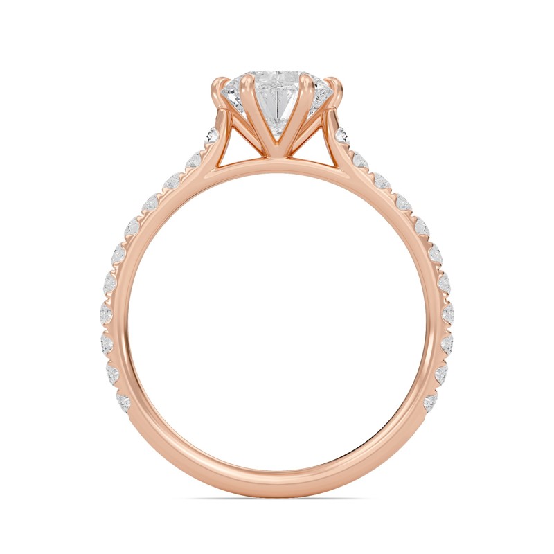 Cathedral Pave Adorned 6 Prong Ring